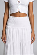 Smocked Tiered Maxi Skirt