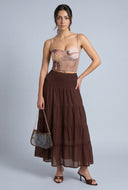 Smocked Tiered Maxi Skirt