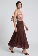 Smocked Tiered Maxi Skirt