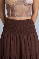 Smocked Tiered Maxi Skirt