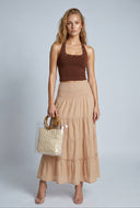 Smocked Tiered Maxi Skirt