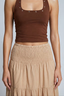 Smocked Tiered Maxi Skirt
