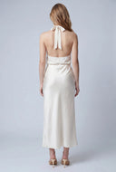 Satin Side Slit Maxi Skirt