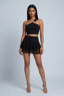 Lace Tiered Mini Skirt