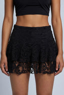 Lace Tiered Mini Skirt