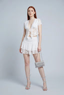 Lace Tiered Mini Skirt