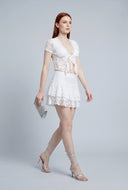 Lace Tiered Mini Skirt