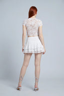 Lace Tiered Mini Skirt