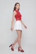 Solid Mini Bubble Skirt