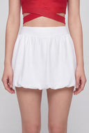 Solid Mini Bubble Skirt