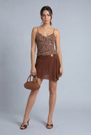 Chiffon Asymmetrical Mini Skirt