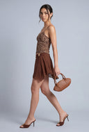 Chiffon Asymmetrical Mini Skirt