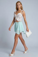 Chiffon Asymmetrical Mini Skirt
