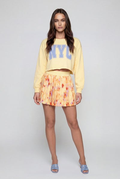 Patterned Pleated Skater Skort
