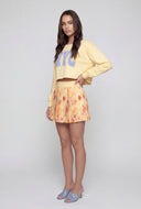 Patterned Pleated Skater Skort
