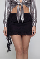 Ruffle Lace Tiered Mini Skirt