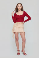 Ruffle Lace Tiered Mini Skirt