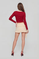 Ruffle Lace Tiered Mini Skirt