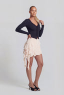 Ruffle Tiered Asymmetrical Mini Skirt