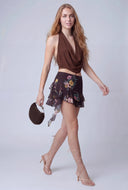 Floral Ruffle Mini Skirt