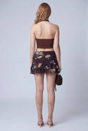 Floral Ruffle Mini Skirt