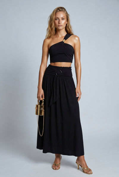 Belted Maxi Skirt