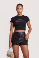 Vegan Leather Studded Skort