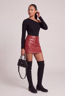 Vegan Leather Studded Skort