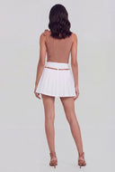 Veronica Belted Mini Pleated Skirt