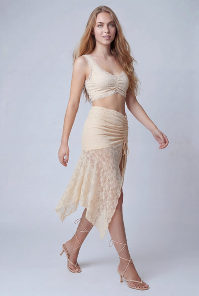Asymmetrical Lace Skirt