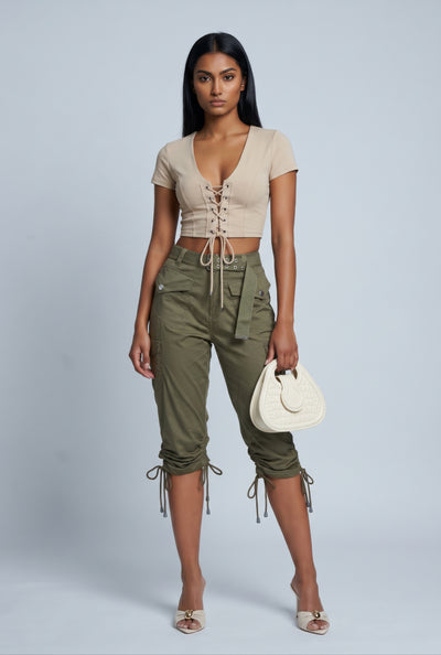 Leilany Belted Cargo Capris