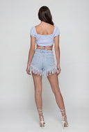 High Waist Denim Cutoff Shorts