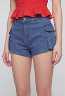 Cargo Denim Shorts