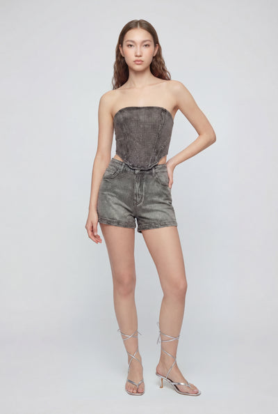 Glam Studded Denim Shorts