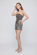 Glam Studded Denim Shorts