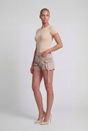 Iliana Acid Wash Tassel Cargo Shorts