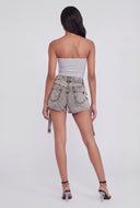 Pull Tab Denim Cargo Shorts