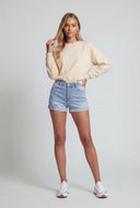 High Waist Distressed Denim Shorts