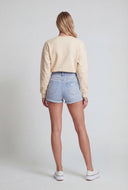 High Waist Distressed Denim Shorts