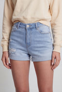 High Waist Distressed Denim Shorts