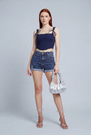 Sasha Fixed Cuff Denim Shorts