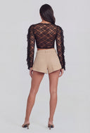 Camille Flared Cut-Off Denim Shorts