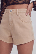 Camille Flared Cut-Off Denim Shorts