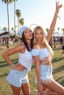 Camille Flared Cut-Off Denim Shorts