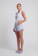 Camille Flared Cut-Off Denim Shorts