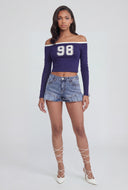 Flared Hem Denim Shorts