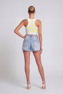 Fold Over Denim Cut-off Shorts