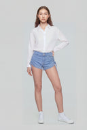 Harmoni Drawstring Side Denim Shorts