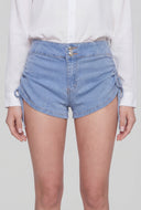 Harmoni Drawstring Side Denim Shorts