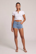 Denim Belted Hot Pants